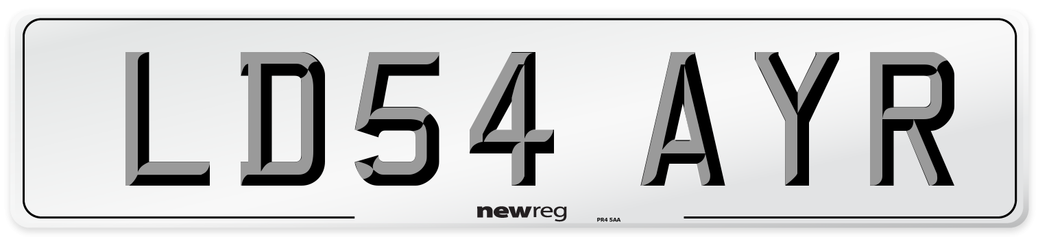 LD54 AYR Number Plate from New Reg